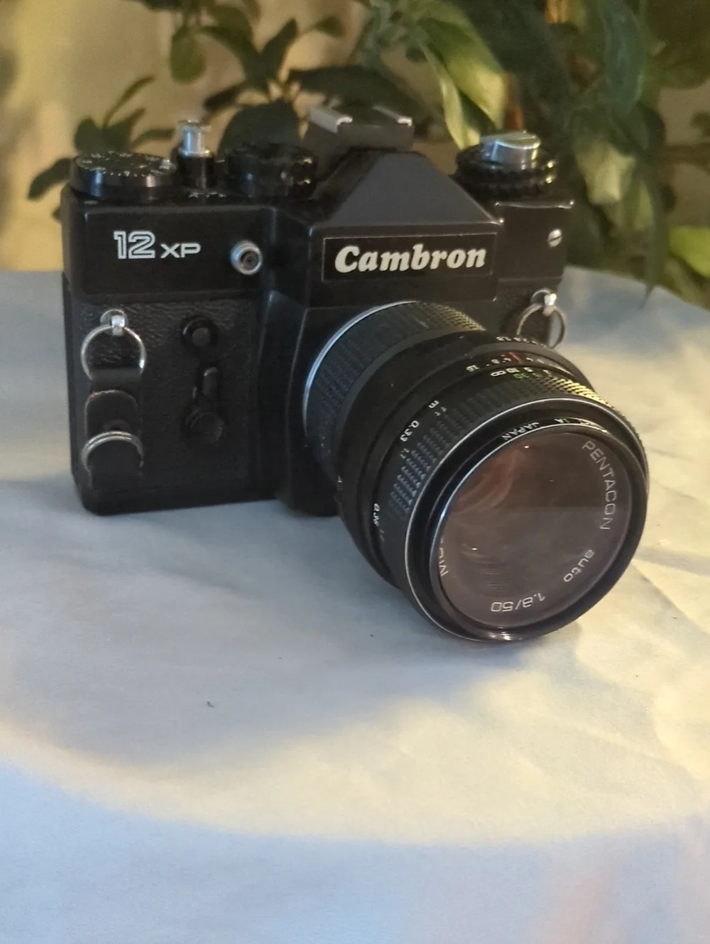 Vintage Cambron 12 XP Black Film Camera with Pentacon 50mm Lens